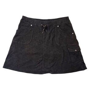 Kuhl Skort Womens Medium Heathered Charcoal Gray Mova Sport Hiking Outdoor Logo